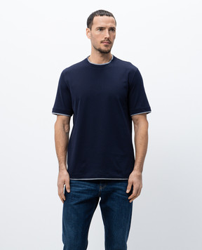 Brunello Cucinelli Blue layered T-shirt M0B137427