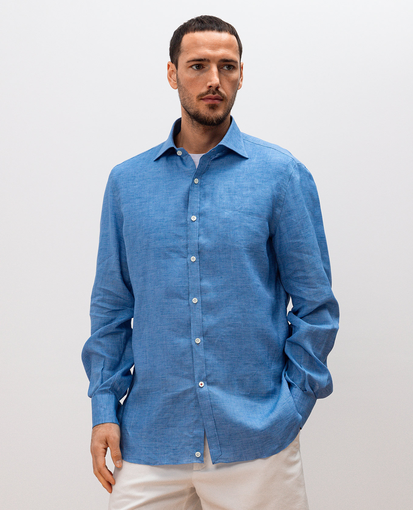 

Blue linen shirt ISAIA, Light blue