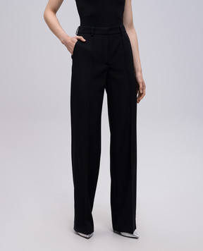 Balmain Black merino wool pants EF0PO160WC09