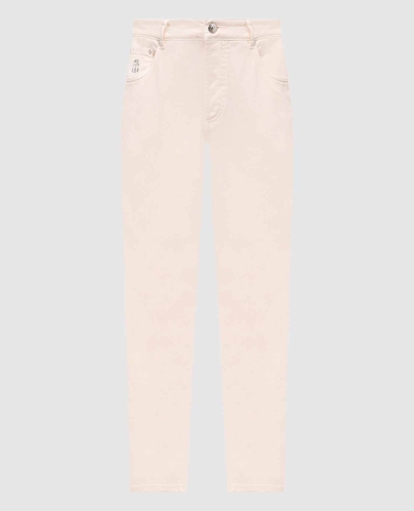 Orange jeans with logo emblem Brunello Cucinelli