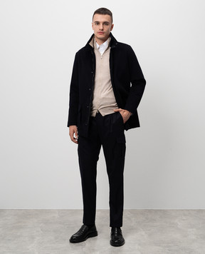 Brunello Cucinelli Beige melange wool and cashmere cardigan M2400106
