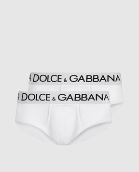 Dolce&Gabbana Set of white briefs with logo M9D69JONN97