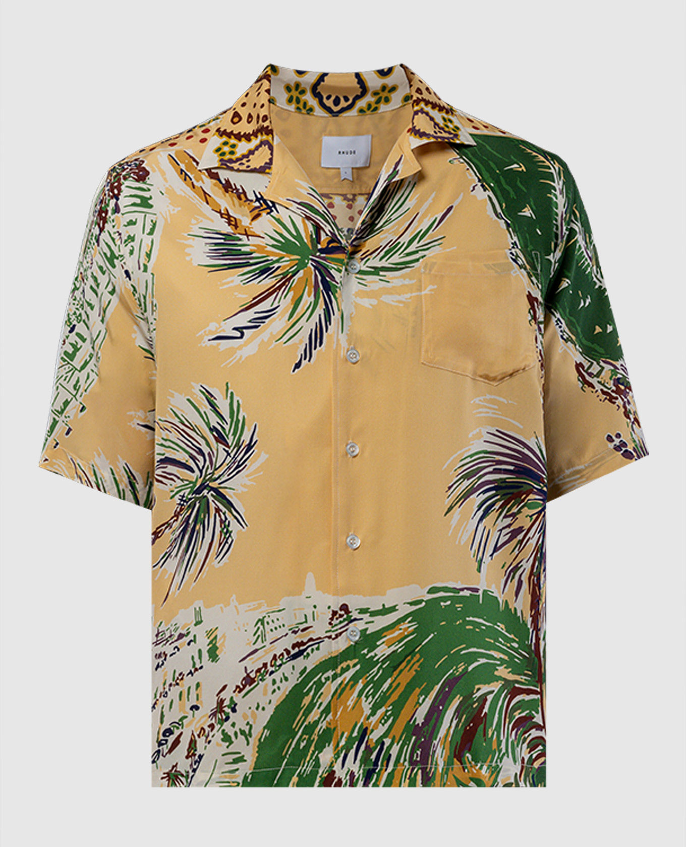 

Yellow printed silk shirt Rhude, Желтый