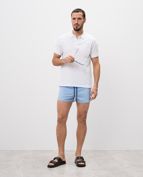 Vilebrequin Blue swim shorts with logo patch MANH9E00
