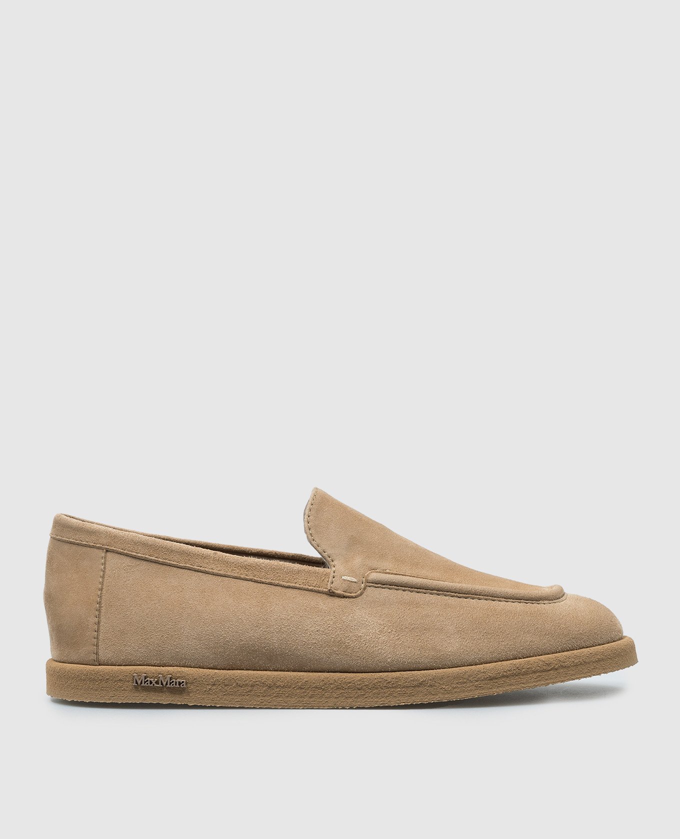 Max Mara SOFTLOAFERS beige suede loafers…