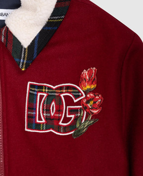 Dolce&Gabbana Children's burgundy jacket with wool and appliqué L51B98G7NPF812+