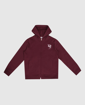 Brunello Cucinelli Children's burgundy sports jacket with print BW863E500B