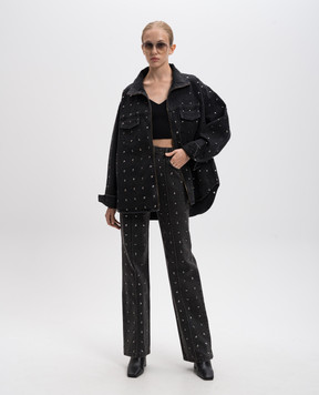 David Koma Black jeans with crystals PF24DK78DTR