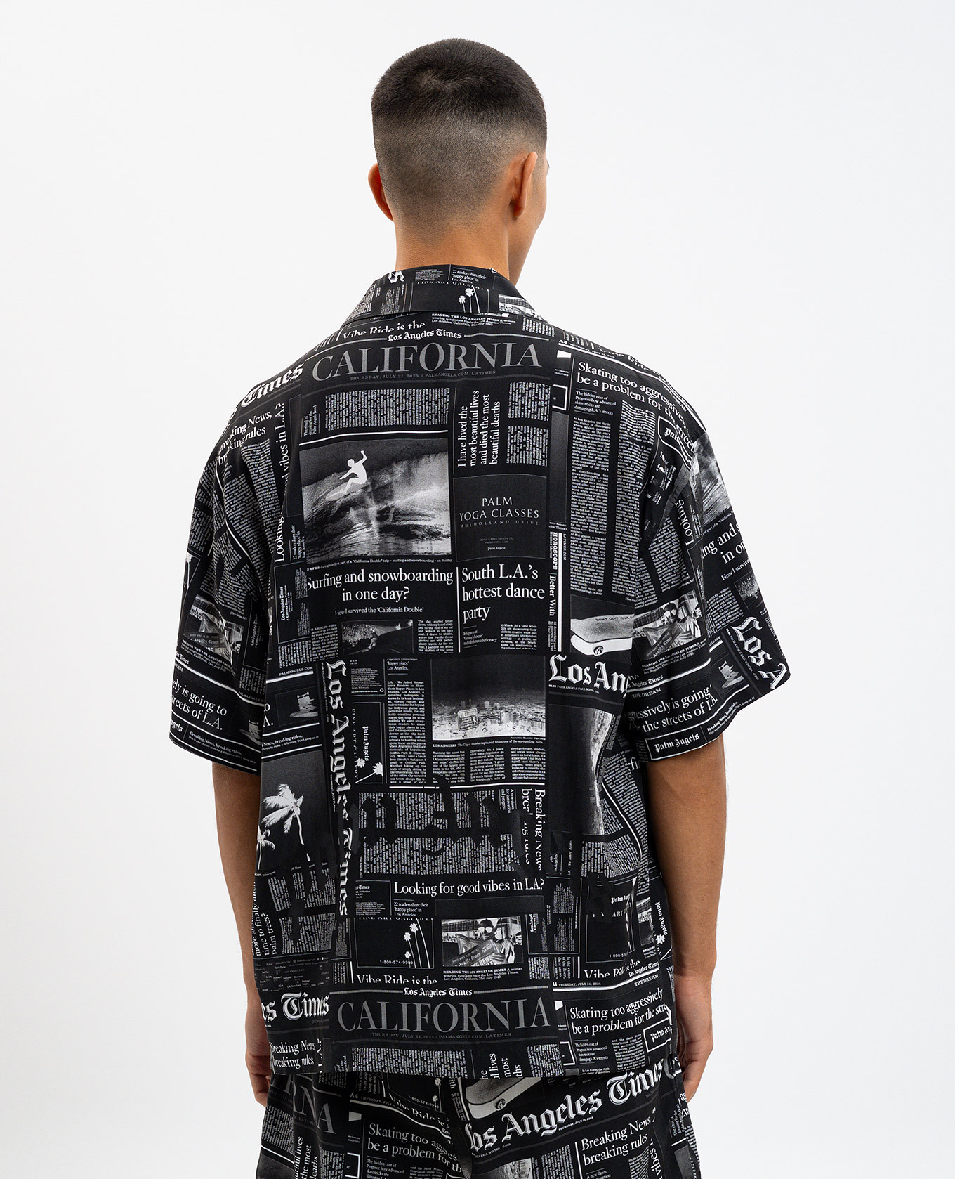 Black shirt with print Palm Angels 4