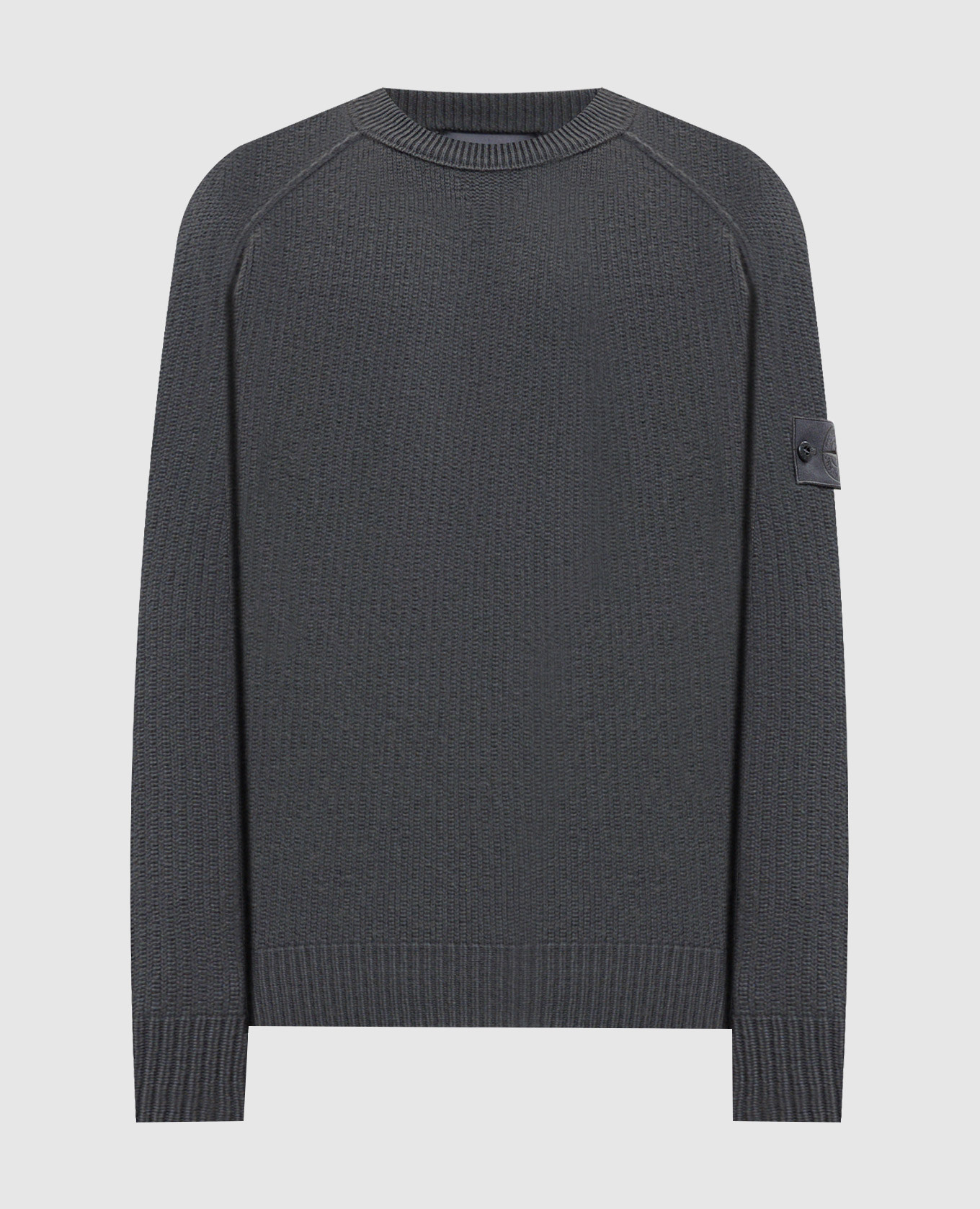 Grey cashmere sweater with logo patch Stone Island