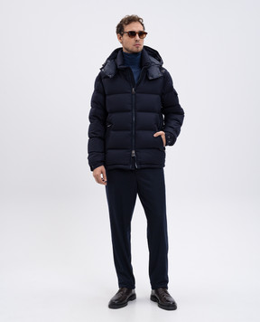 Moncler Blue cashmere pants with logo K20912A00017596LQ