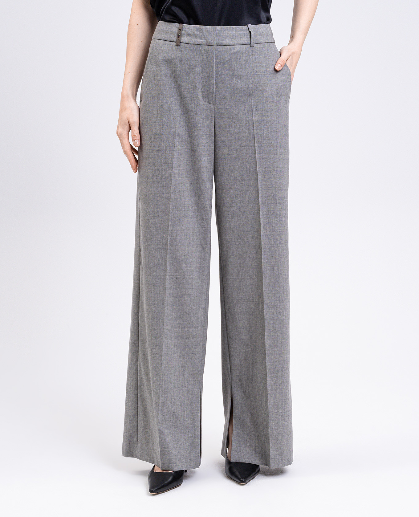

Gray wool pants with brand patch Peserico, Grey