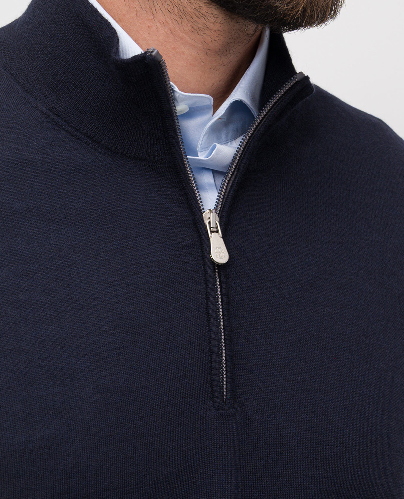 

Blue wool and cashmere zip-up jumper Brunello Cucinelli