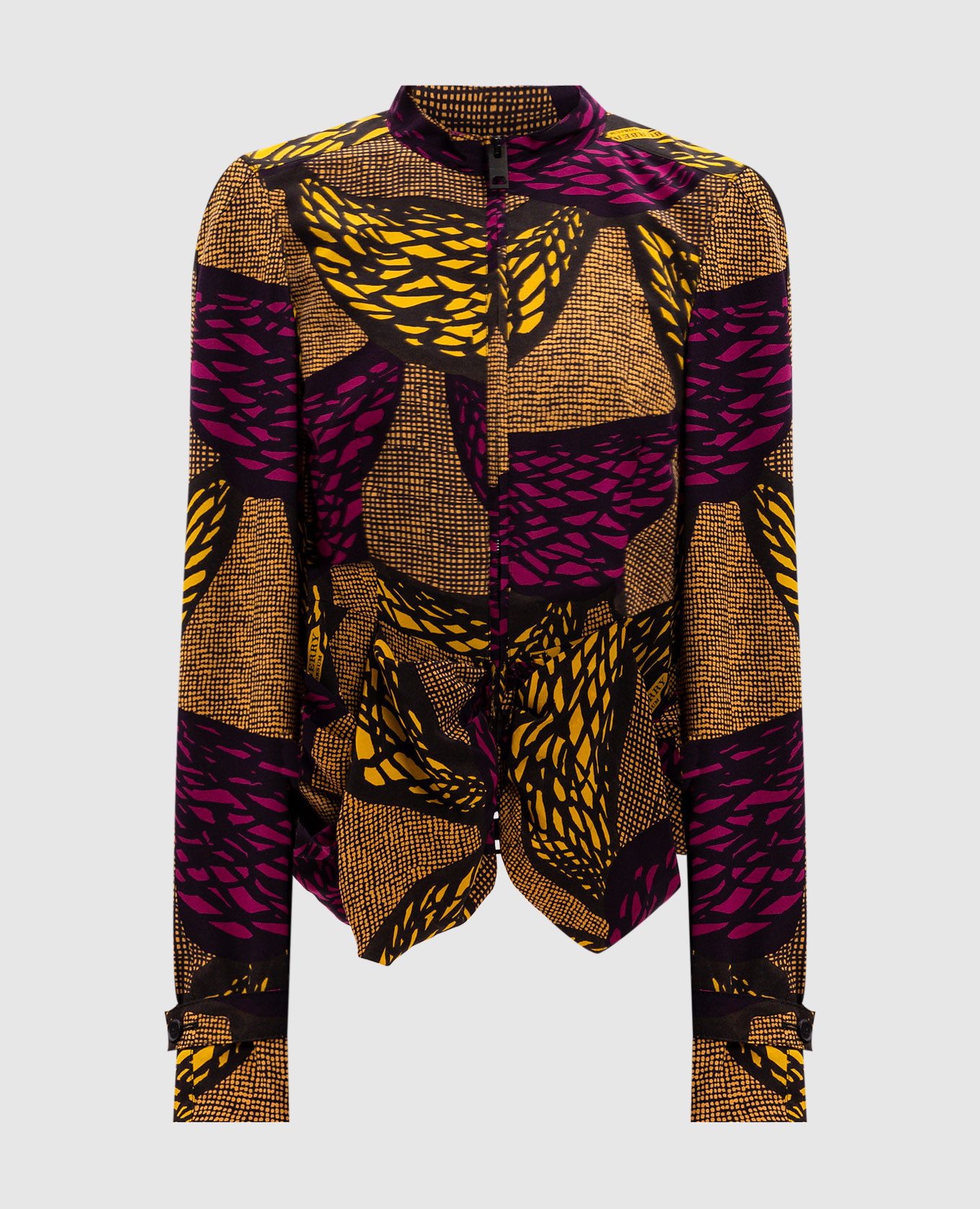 

Silk jacket with a zipper in a branded print Burberry, White