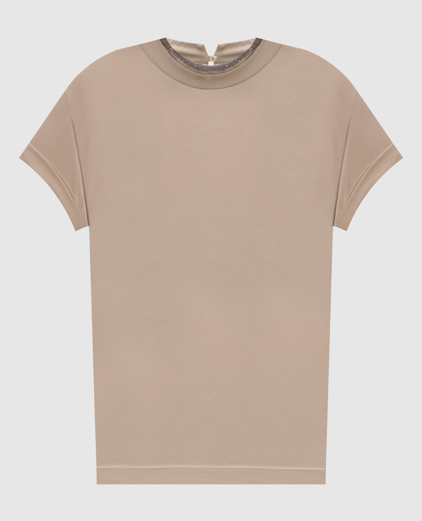 Beige T-shirt with monil chain
