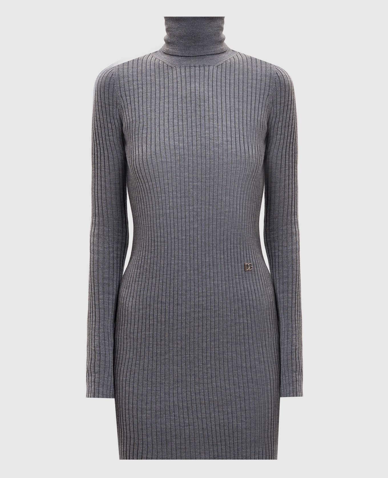 Gray ribbed wool dress Dolce&Gabbana