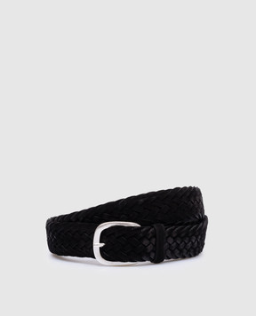 Orciani Black suede braided belt U07944WSUNER