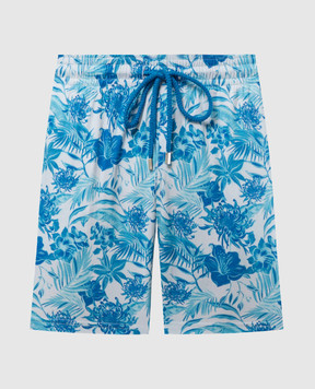 Vilebrequin White Moorise Printed Swim Shorts MSOAF103