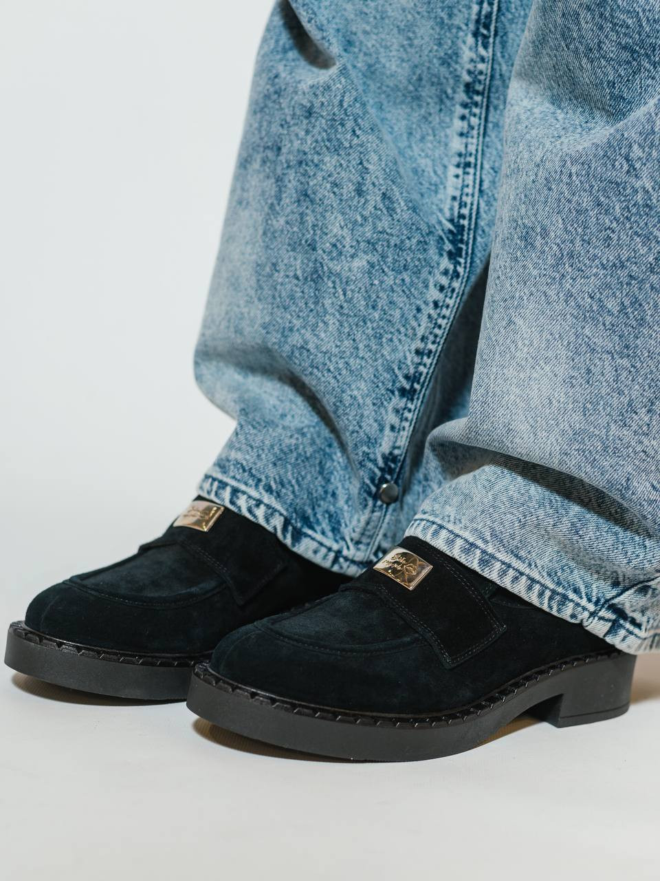 

Black suede loafers with logo Babe Pay Pls