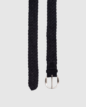 Orciani Blue suede braided belt U08318SUPBLU