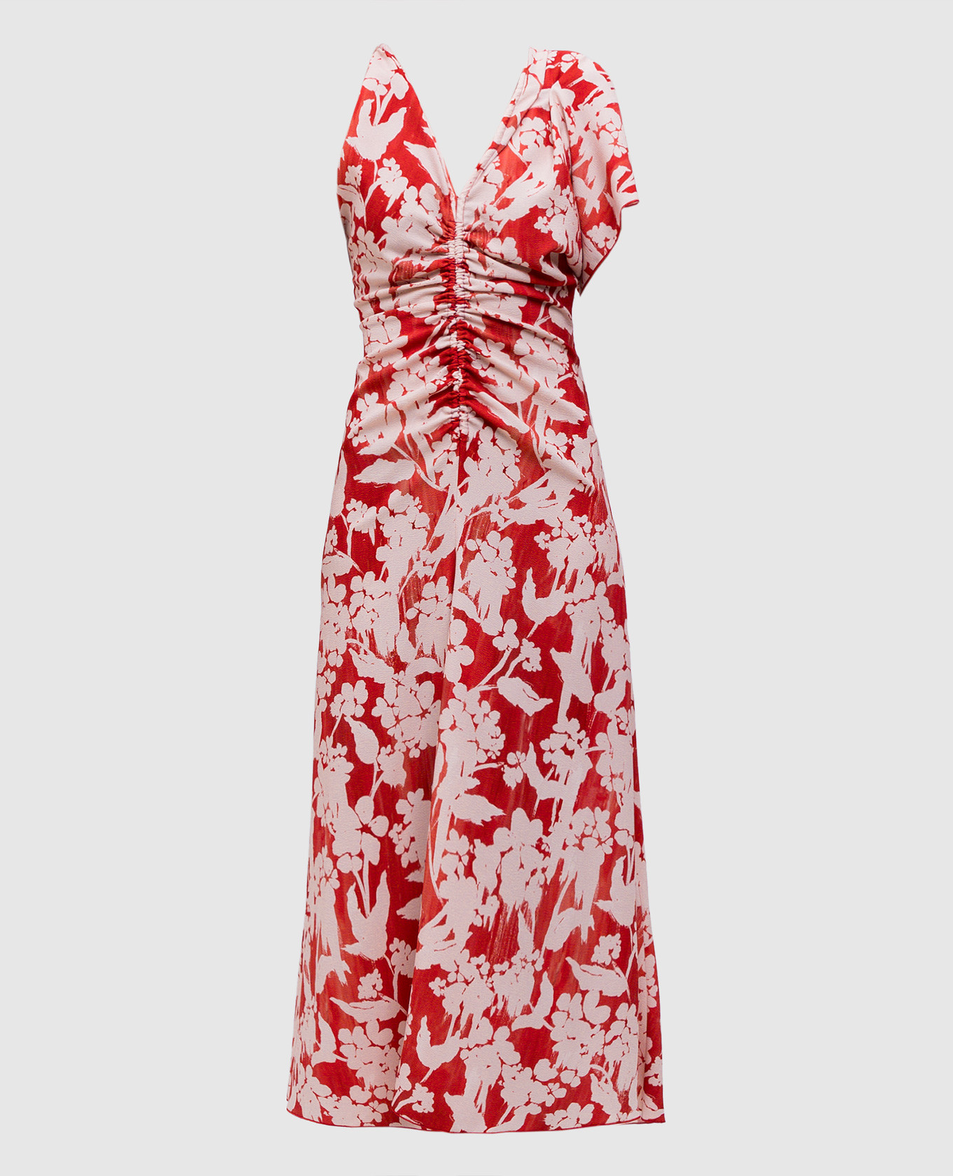 

Red dress with floral print Victoria Beckham