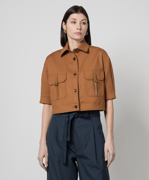 Max Mara - AGIATE brown cropped jacket AGIATE - shop with Denmark