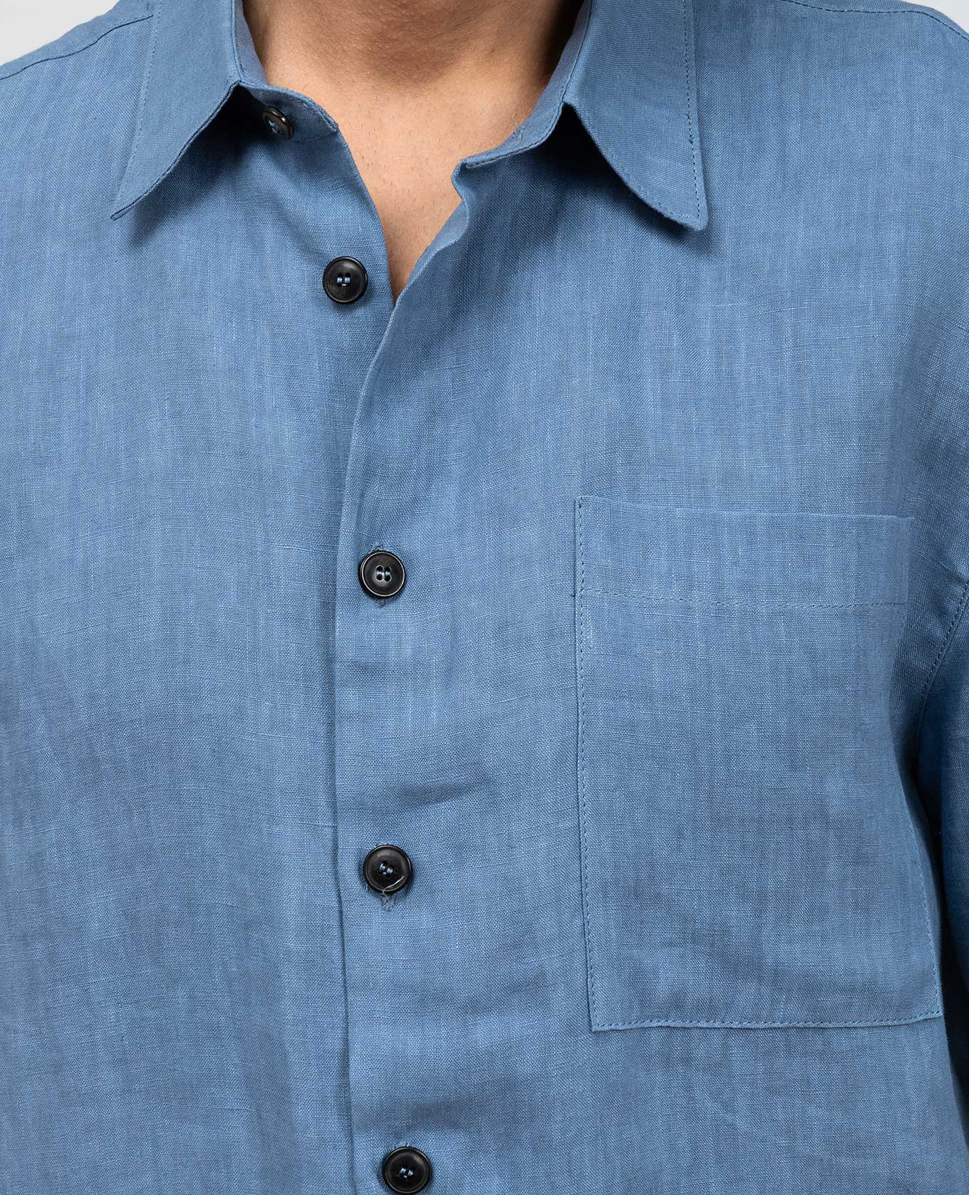 

Blue linen shirt with short sleeves Cashmere&Whiskey, Light blue