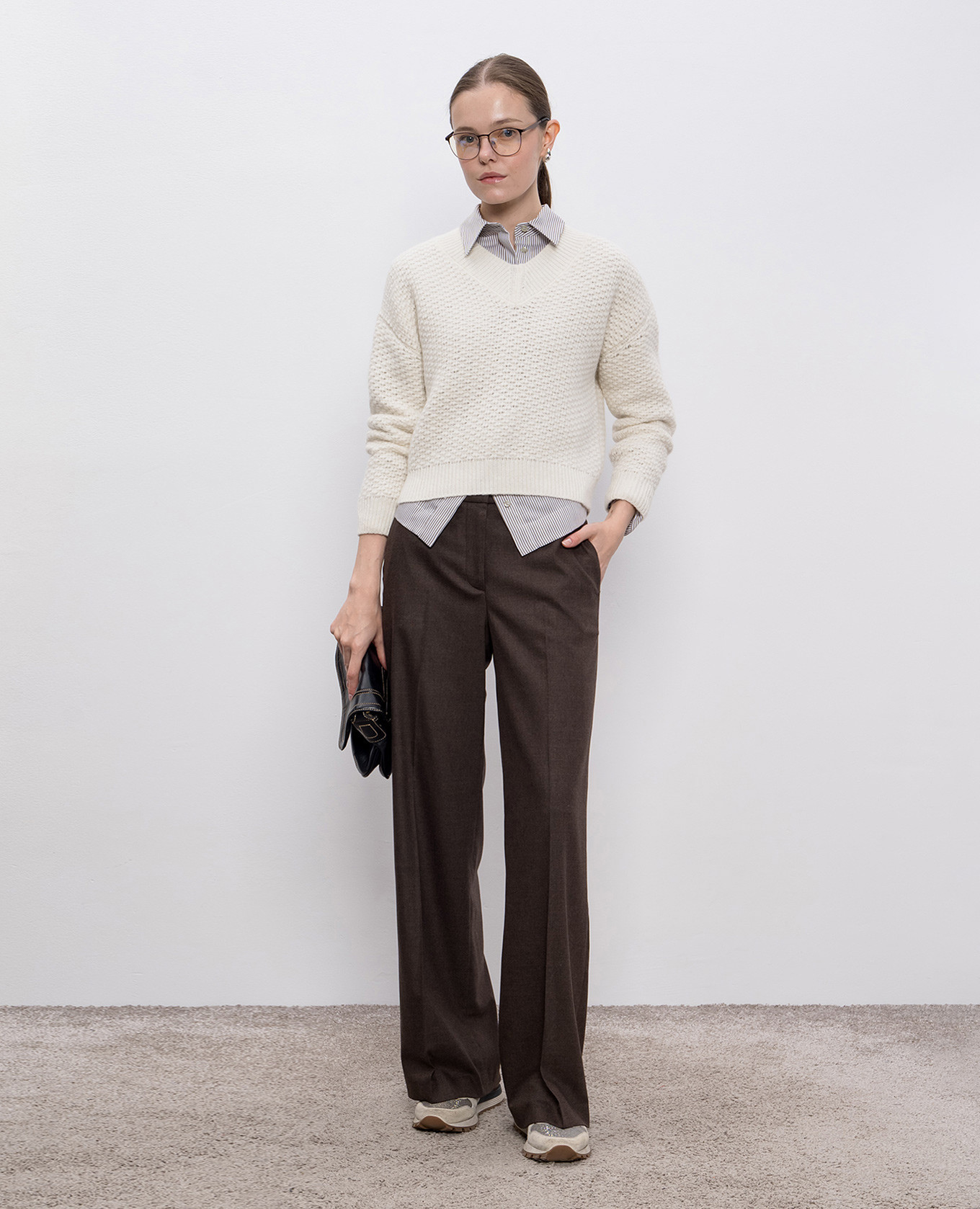 

Brown wool and cashmere pants Peserico