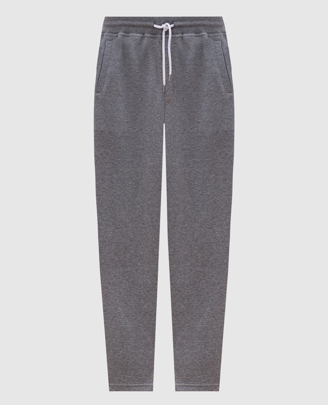 Brunello Cucinelli Gray melange sweatpants with…