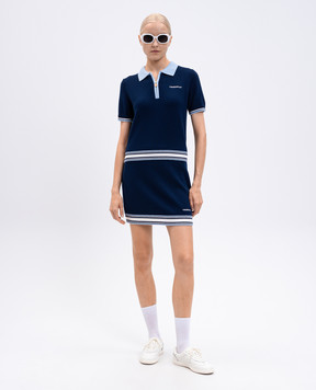 Casablanca Blue merino wool mini skirt with logo WPF25KW102901