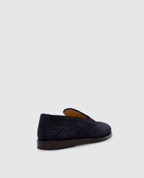 Brunello Cucinelli Blue suede braided loafers MZUIHCB799