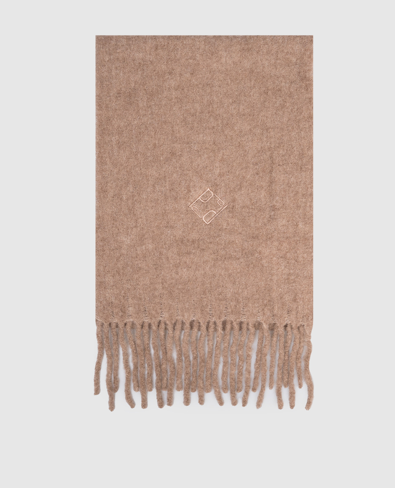 Brown alpaca wool scarf Peserico