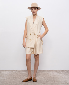 Twinset Beige striped shorts 251LL2AFF