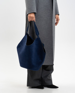 Khaite Blue suede Lotus bag HAITEBAG