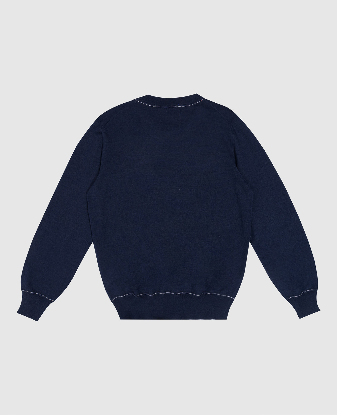 

Children's blue jumper made of wool and cashmere with a print Brunello Cucinelli