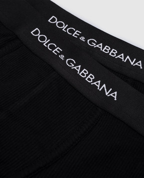 Dolce&Gabbana Set of black ribbed boxer briefs with logo M9D87JONN96