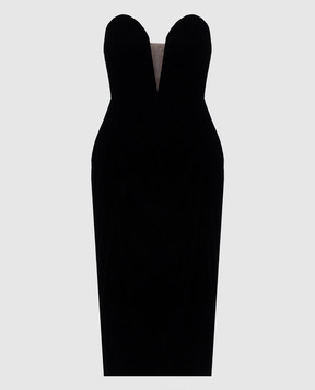 Tom Ford Black velvet bustier dress AB3571FAX1335