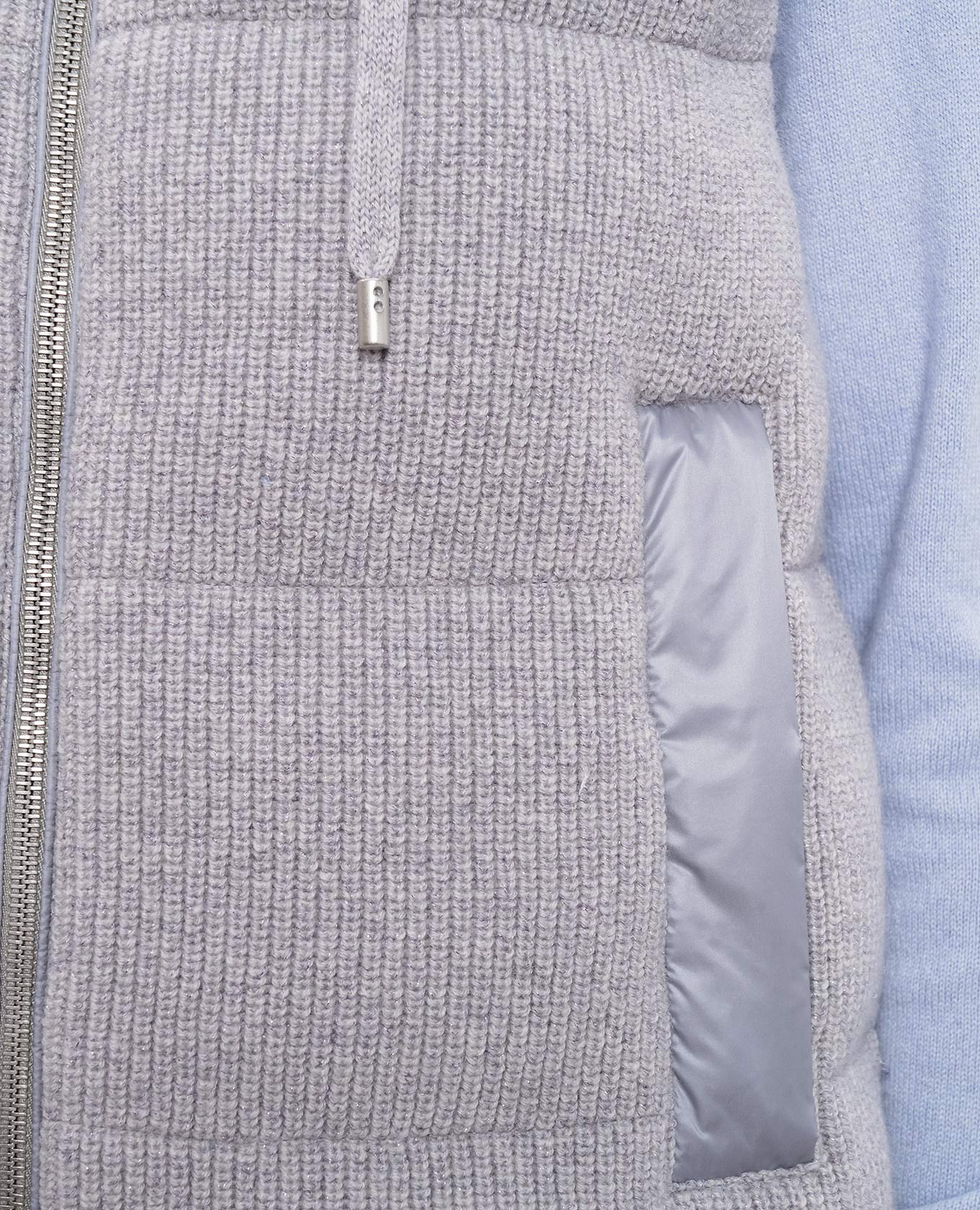 

Blue down vest with wool and cashmere Peserico, Light blue