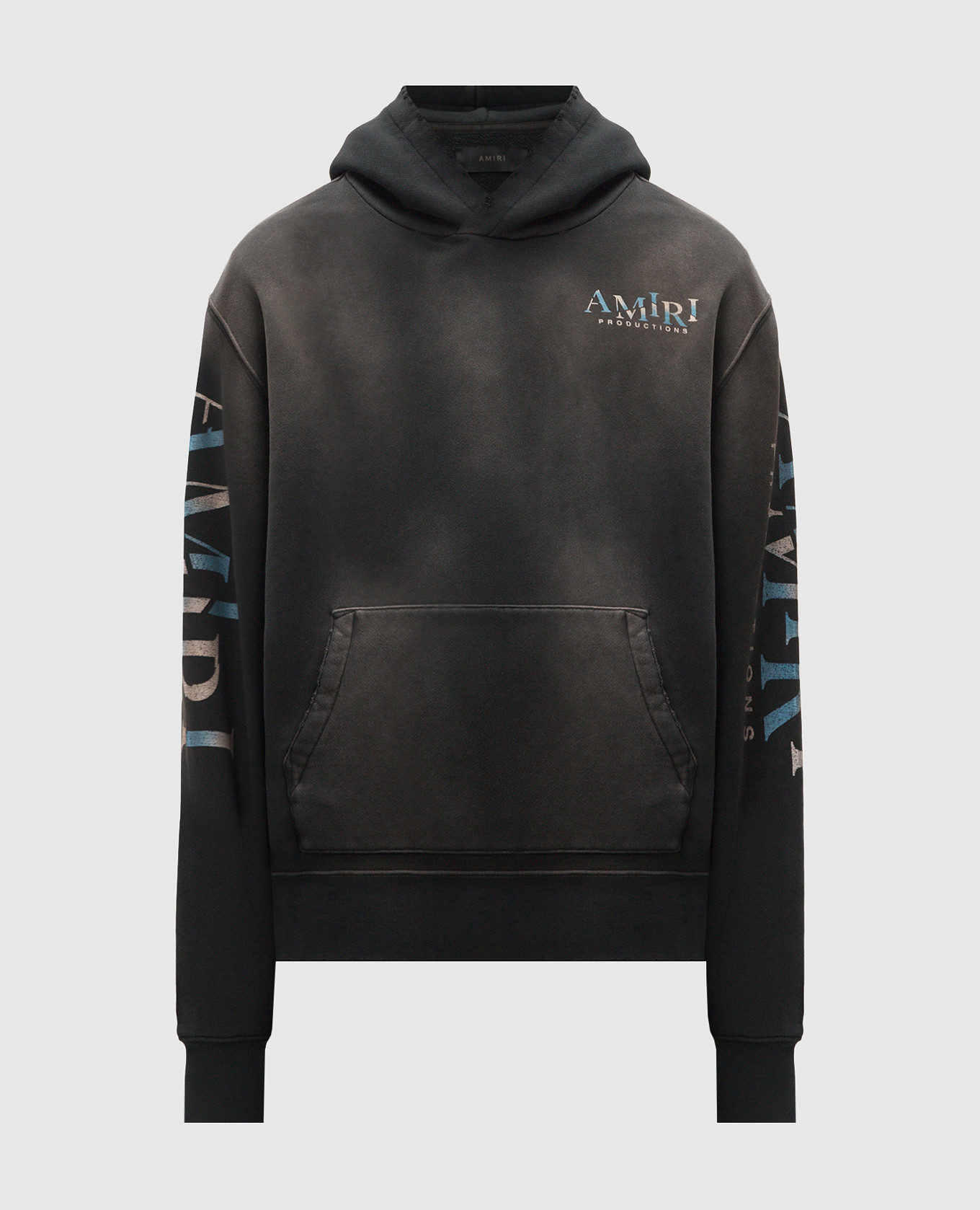 

Theater Masks black hoodie with a vintage effect AMIRI
