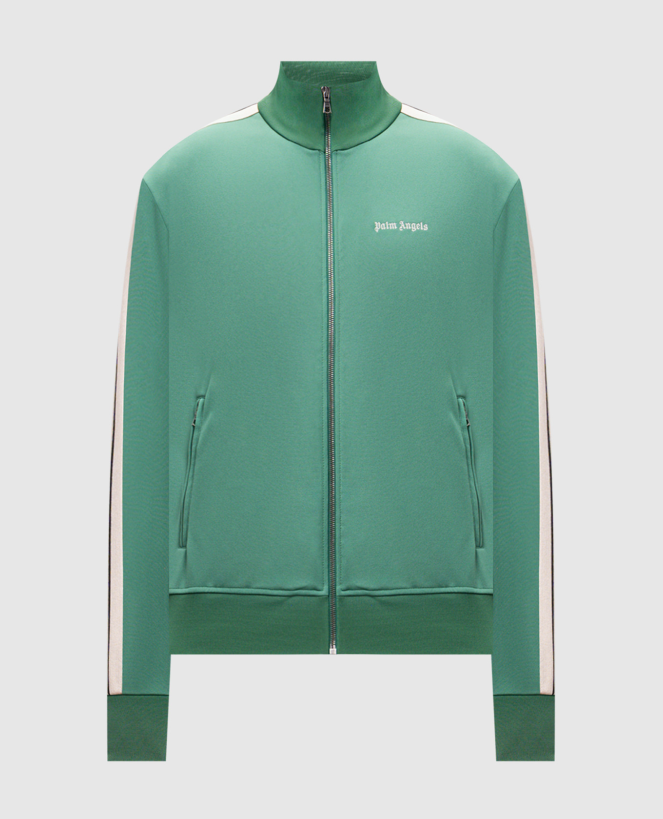 Green striped sports jacket with logo embroidery Palm Angels