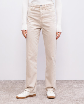 Toteme Beige jeans with logo patch 251WRB911FB0083