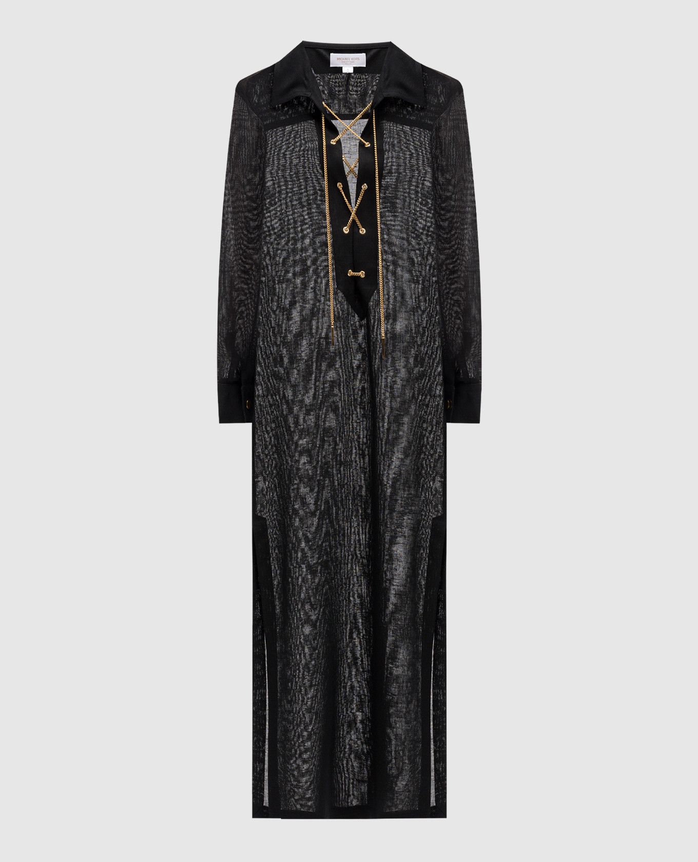 Black linen dress with laces Michael Kors