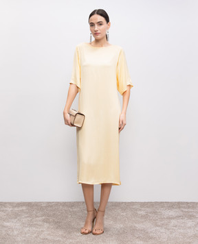 Peserico Yellow dress with a monil chain E0235301940