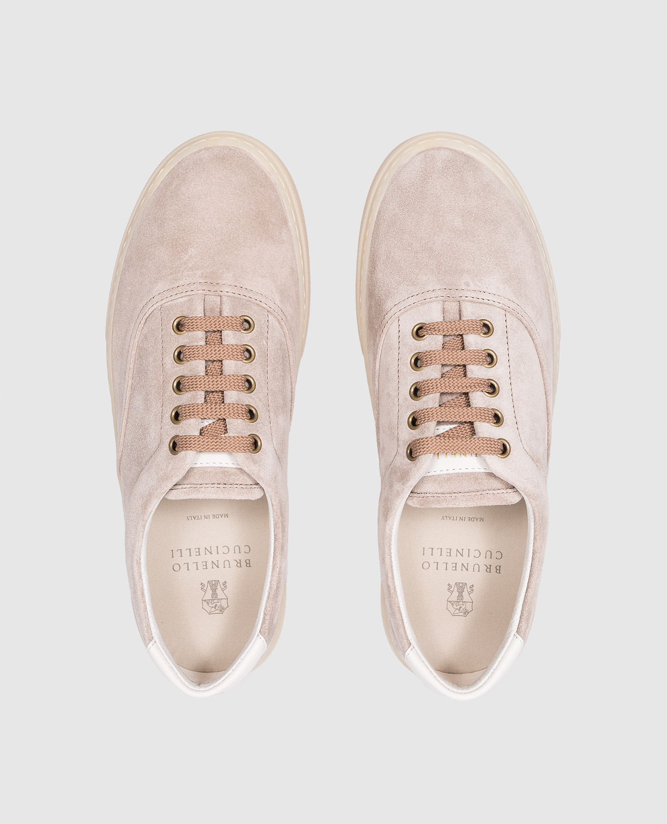 

Beige suede sneakers with logo Brunello Cucinelli