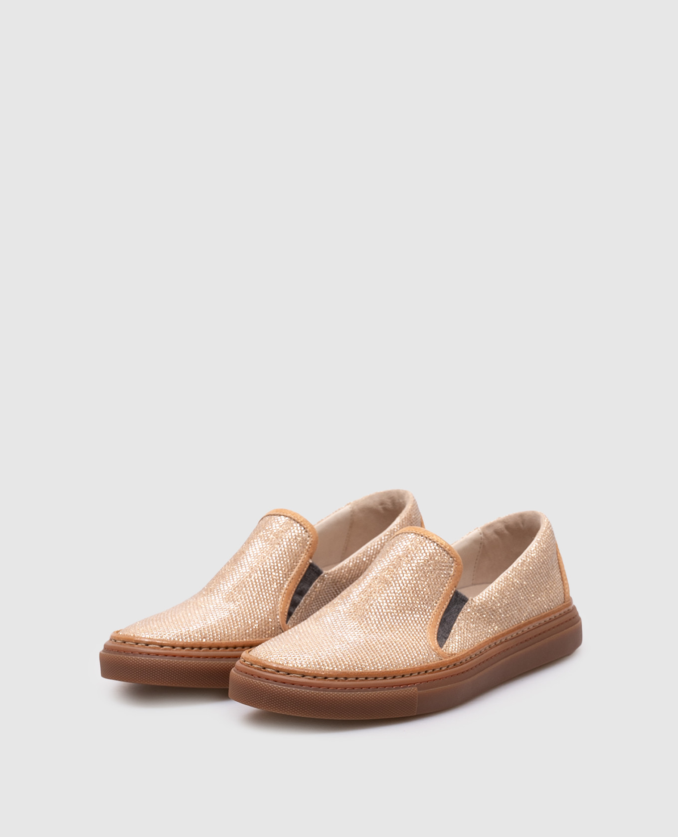 Gold slip-ons with lurex Brunello Cucinelli 2