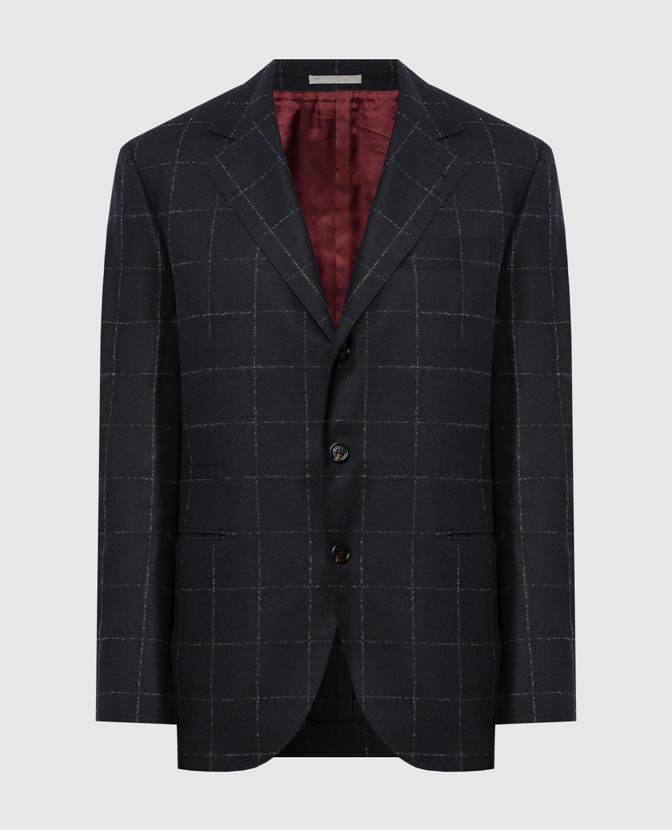 

Blue checked woolen jacket Brunello Cucinelli, Синий