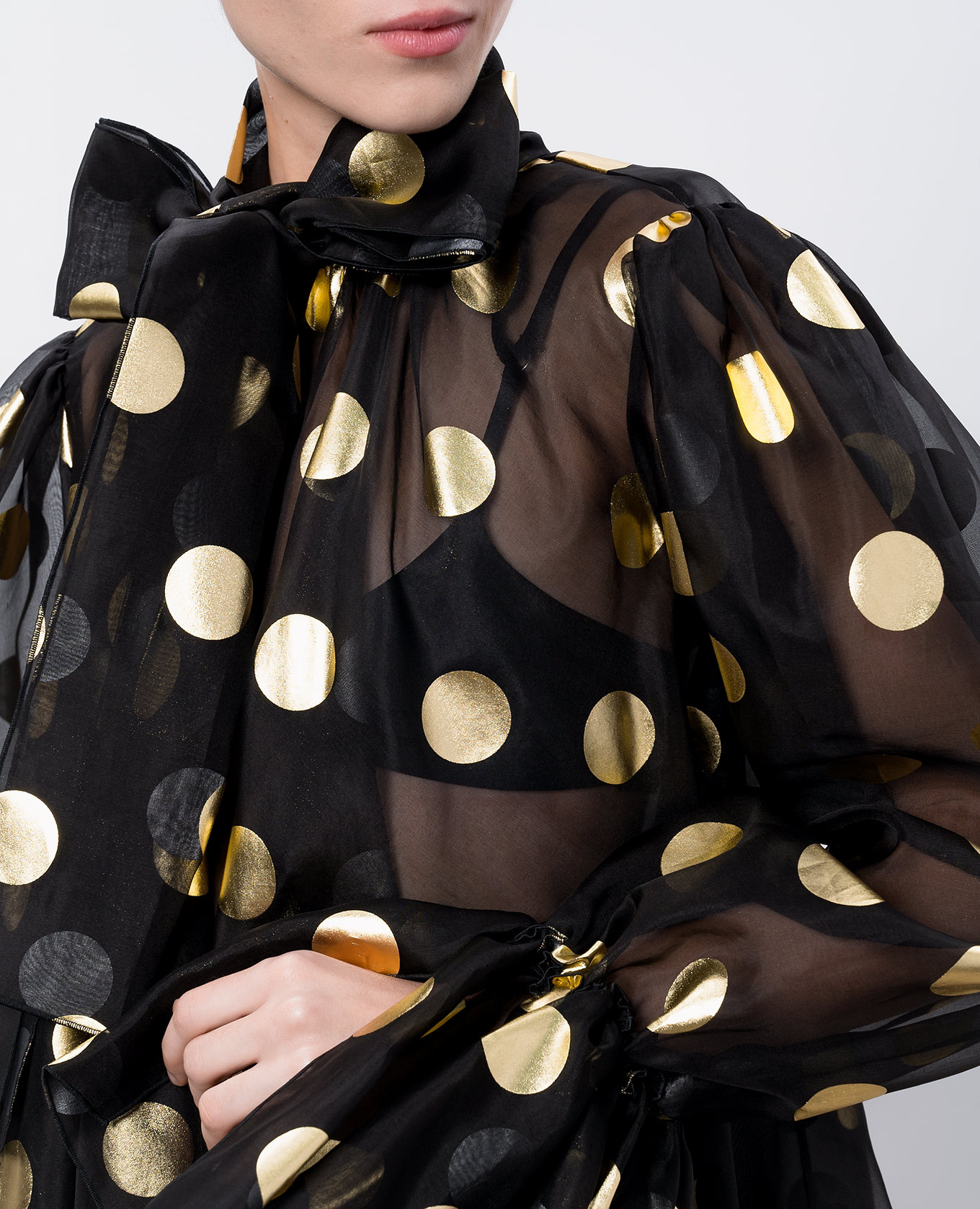 

Black silk blouse with peas Dolce&Gabbana