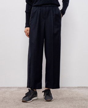 Peserico Blue wool pants with lurex P04151D03359