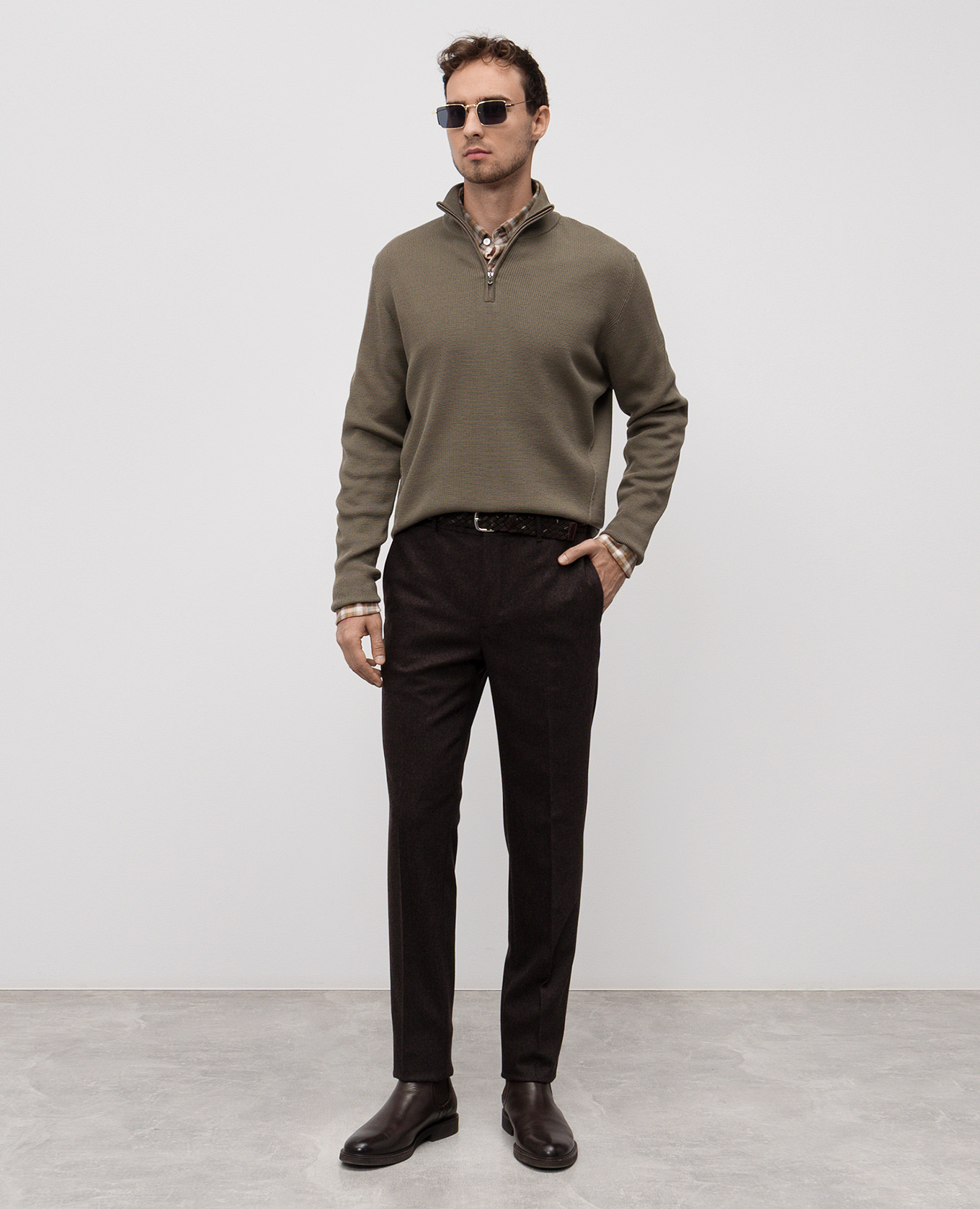 Beige checkered shirt Slowear 2