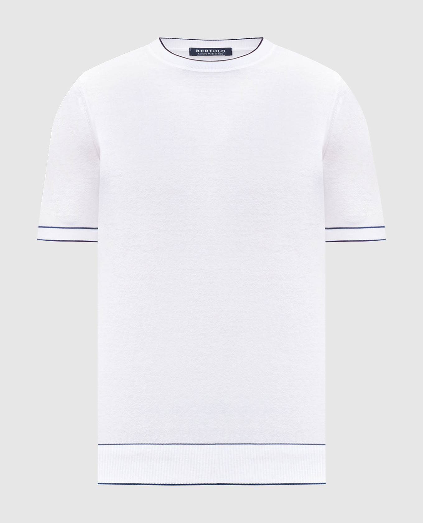 

White T-shirt with contrast trim Bertolo Cashmere